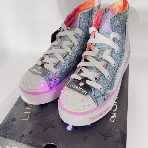 Skechers Twinkle Toes Limited Edition Girl’s Light Up Wings Glitter Boots 2 33.5 - Picture 11 of 11